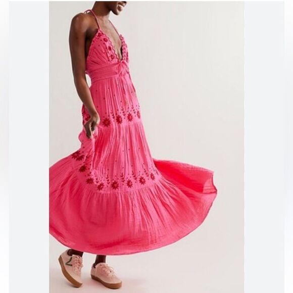 Free People Real Love Embroidered Dress